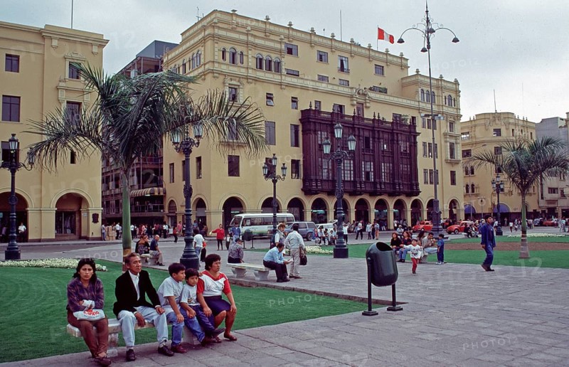 Plaza de Armas, Lima, Peru, September 1997, vintage, retro, old, historic