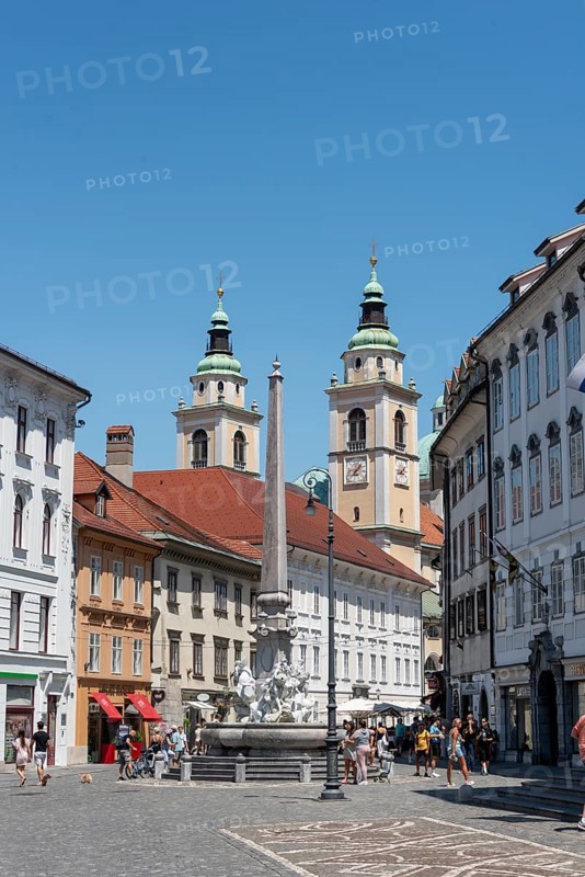 Robba Fountain, Old Town of Ljubljana, Slovenia