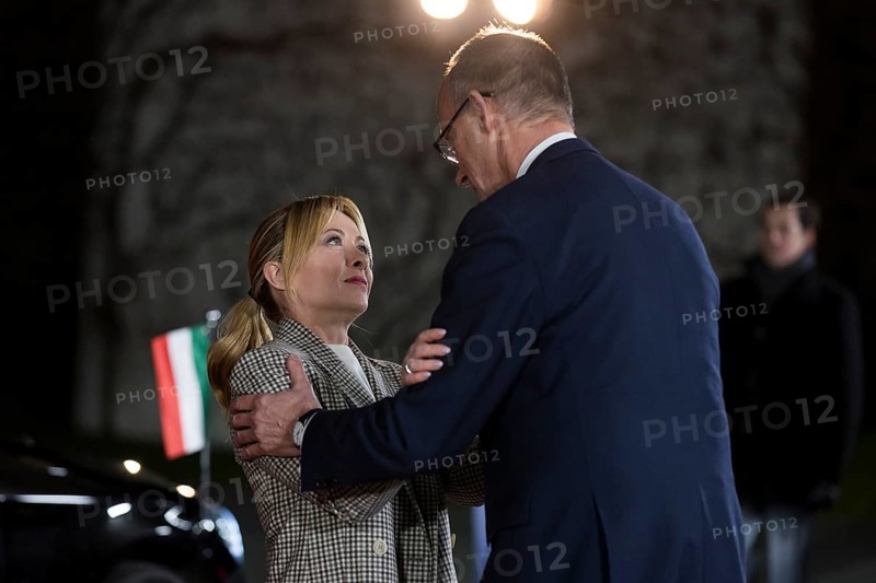 Giorgia Meloni (Prime Minister of Italy) and Friedrich Merz (Chancellor of the Federal Republic of Germany) on arrival at the Federal Chancellery. Following the bilateral meeting with Ukrainian President Zelenskyi, Federal Chancellor Merz will meet with other European heads of state and government as well as the heads of the EU and NATO. Berlin, 15 August 2025