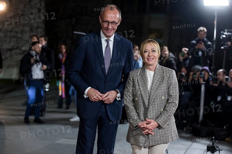 Friedrich Merz (Chancellor of the Federal Republic of Germany) and Giorgia Meloni (Prime Minister of Italy) on arrival at the Federal Chancellery. Following the bilateral meeting with Ukrainian President Zelenskyi, Federal Chancellor Merz will meet with other European heads of state and government as well as the heads of the EU and NATO. Berlin, 15 August 2025