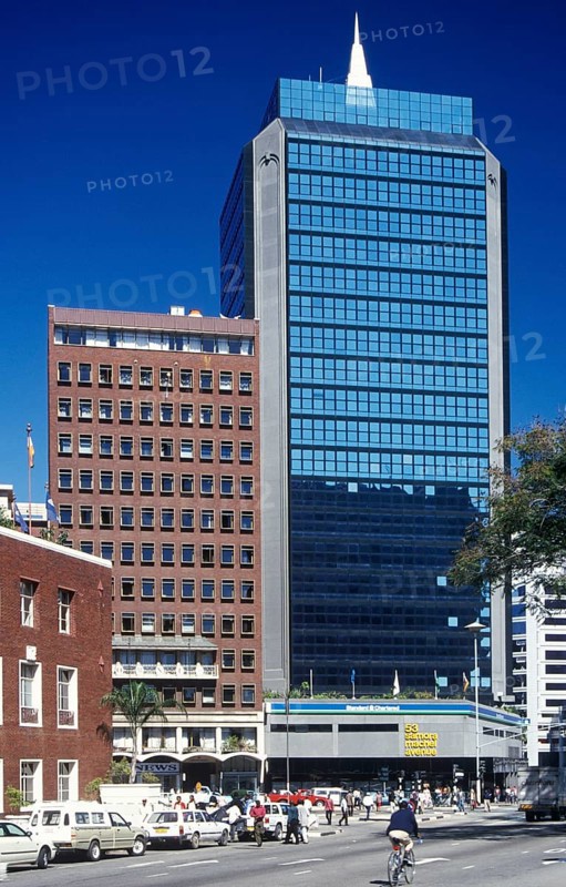 Skyscrapers in the city center of Harare, Zimbabwe, Africa, June 2000, vintage, retro, old, historic