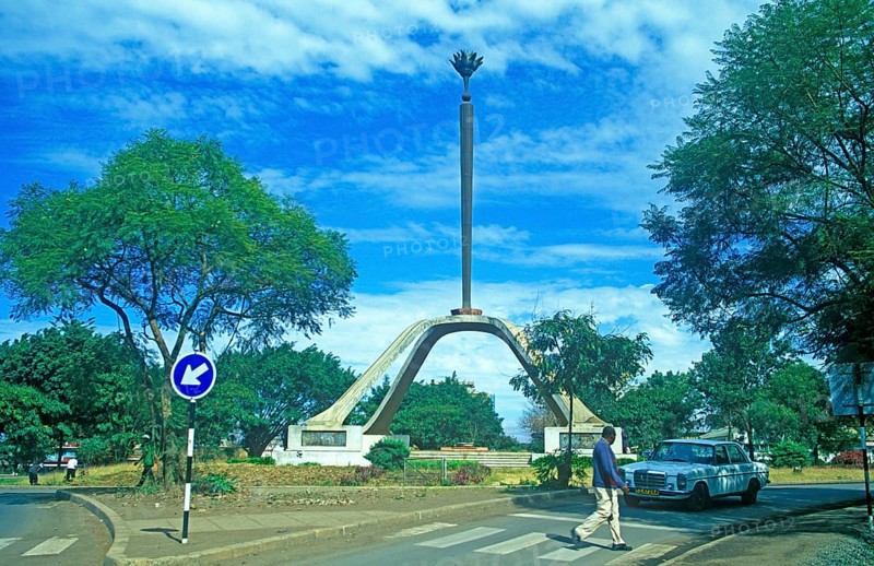 Landmark, Arusha, Tanzania, Africa, June 2000, vintage, retro, old, historic