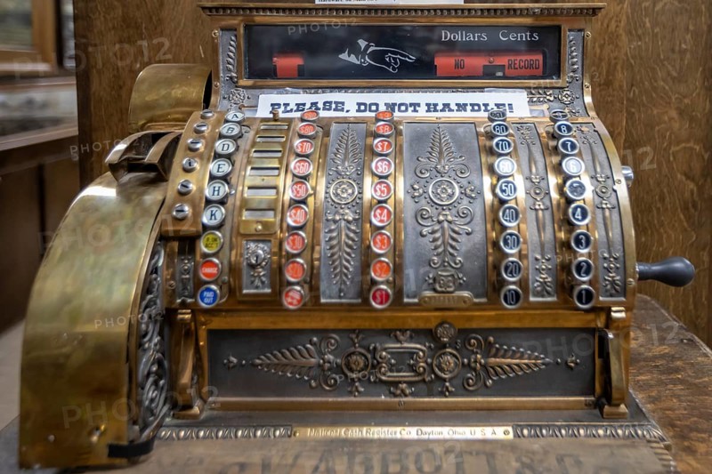 Tonopah, Nevada - The Central Nevada Museum. Museum exhibits explore the mining and ranching history of the area. A National Cash Register from the early 20th century is on display