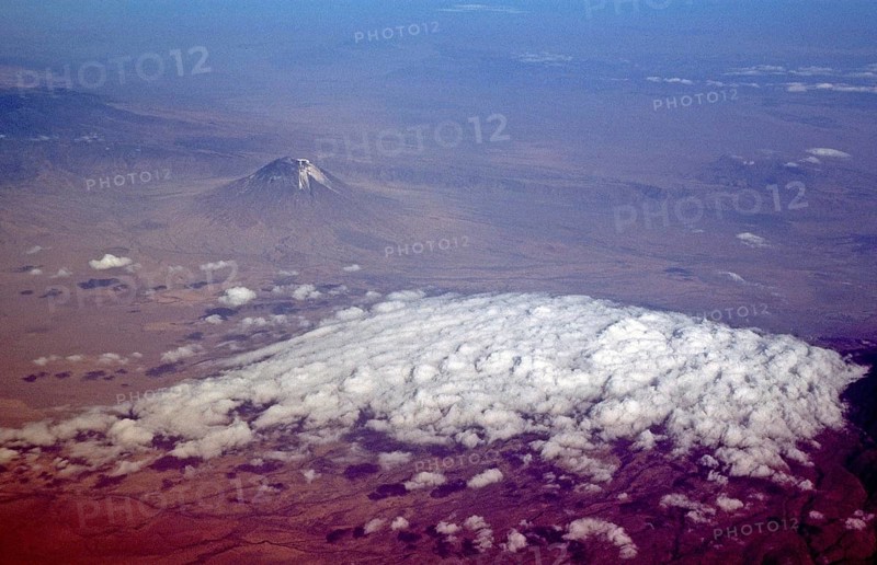 Aerial view, Kilimanjaro, Tanzania, Africa, June 2000, vintage, retro, old, historic