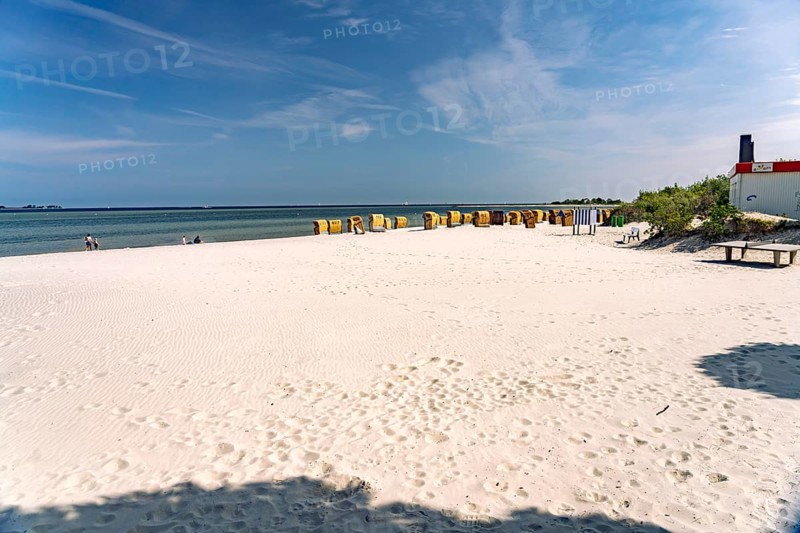 The beach of Laboe on the Kiel Fjord, Laboe, Schleswig-Holstein, Germany