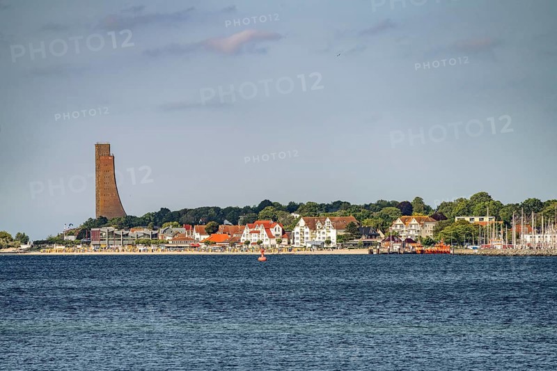 Laboe with the Naval Memorial on the Kiel Fjord, Laboe, Schleswig-Holstein, Germany