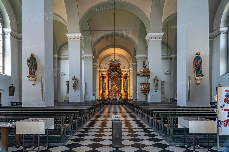 Interior of the Basilica of St. Lawrence in Elberfeld, Wuppertal, North Rhine-Westphalia, Germany