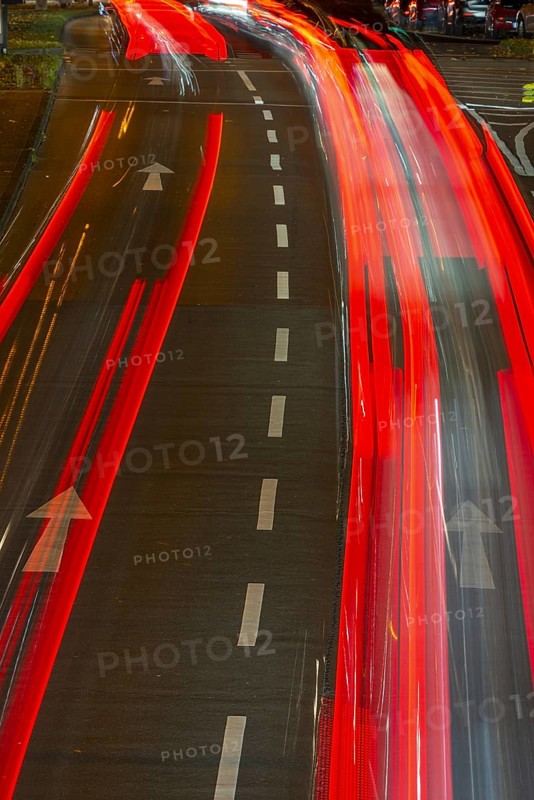 Rote Rückleuchten, Rush Hour, Rheinuferstraße, Cologne, Rhineland, North Rhine-Westphalia, Germany