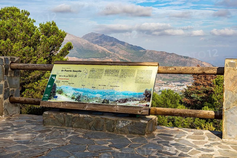 Viewpoint Puerto Saucillo, Mirador, mountain range Sierra de las Nieves, Parque Nacional Sierra De Las Nieves, Andalusia, Spain