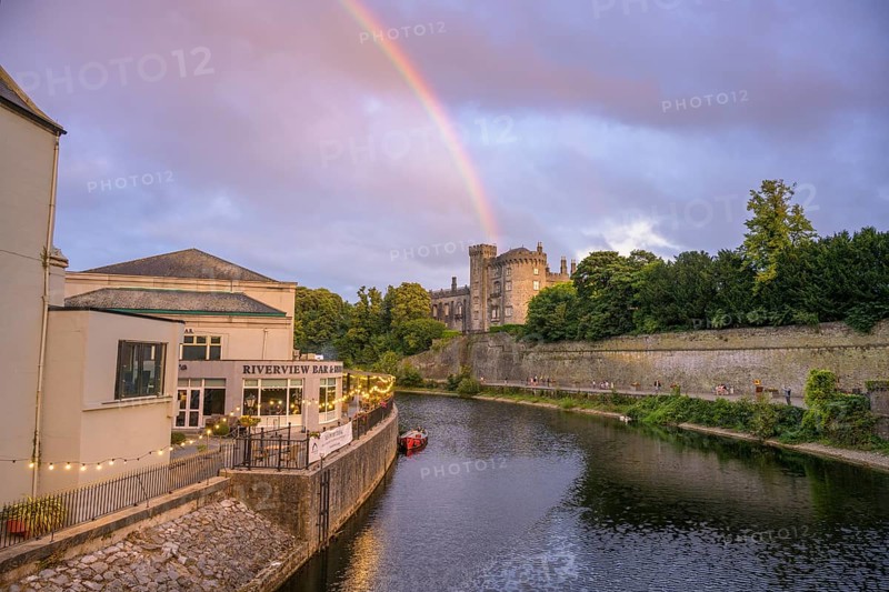Rainbow over the castle, Kilkenny, County Kilkenny, Ireland