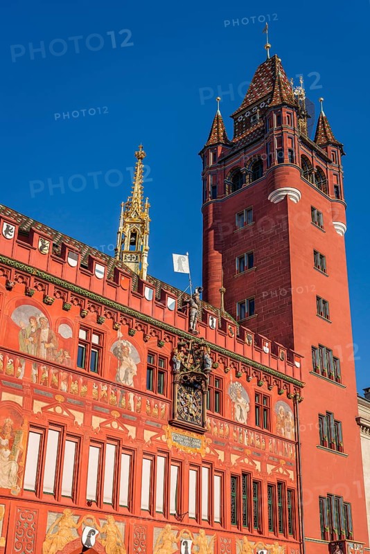 Exterior view of Red Town Hall, Market Square, Basel