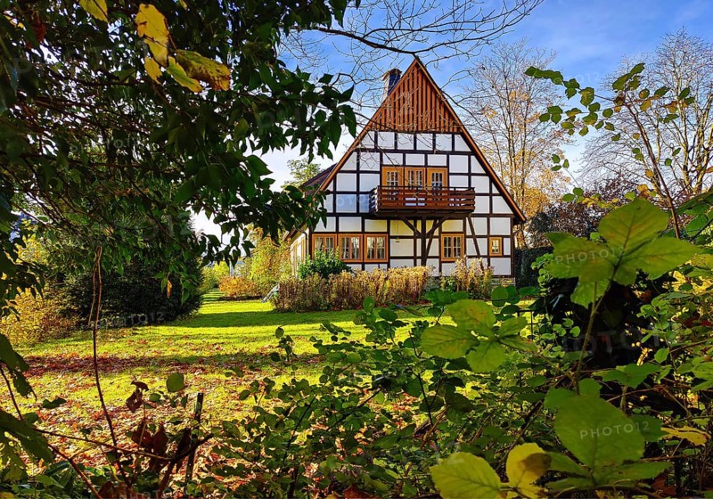 Detached half-timbered house in Grünen, Lippstadt, North Rhine-Westphalia, Germany