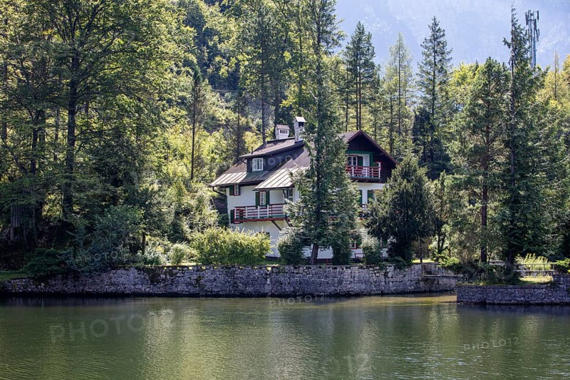 A, Hallstatt, A cozy house tucked away on the edge of a quiet lake surrounded by thick forest, Austria