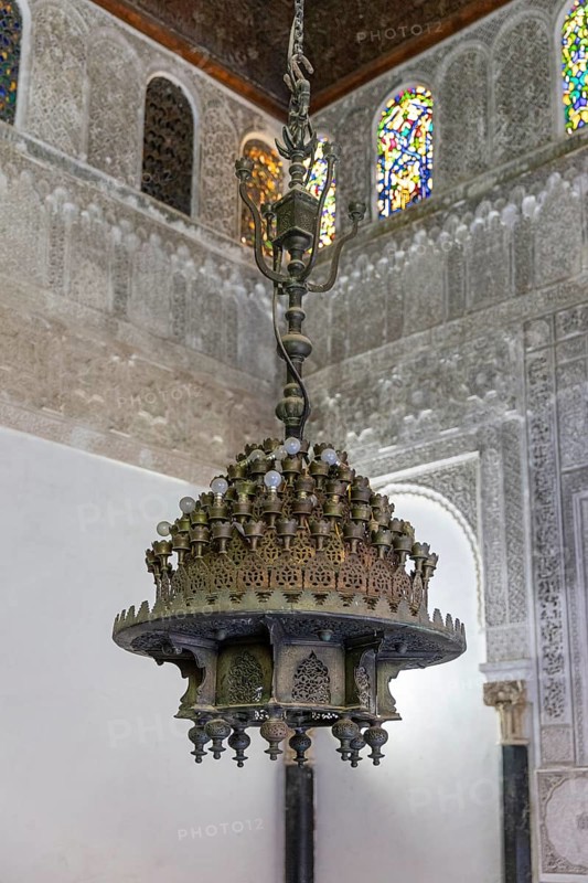 Sumptuous traditional chandelier in an artfully designed interior