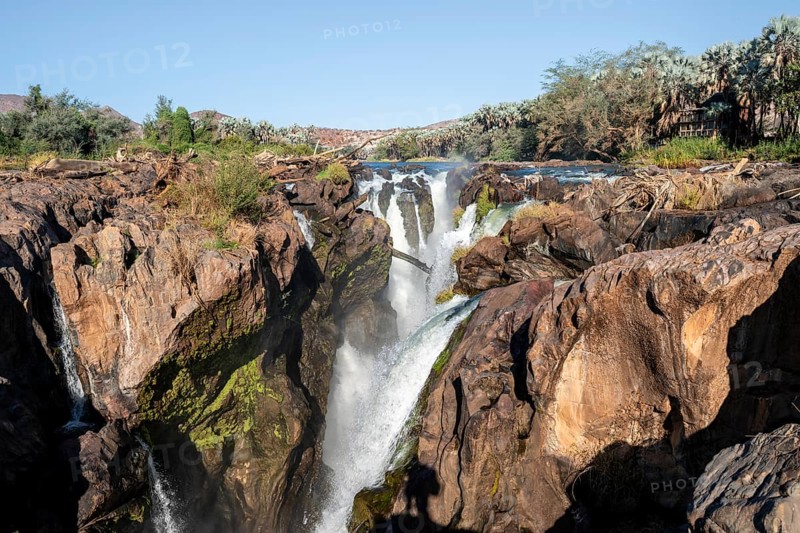 Epupa Falls waterfall on the Kunene River, Kunene, Namibia