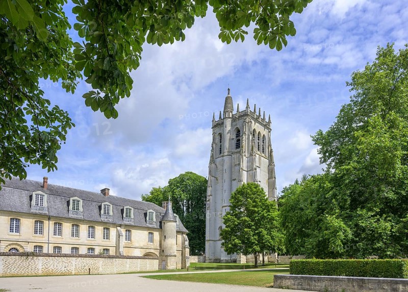Tower of the Abbey of, Le Bec-Hellouin, Eure, France