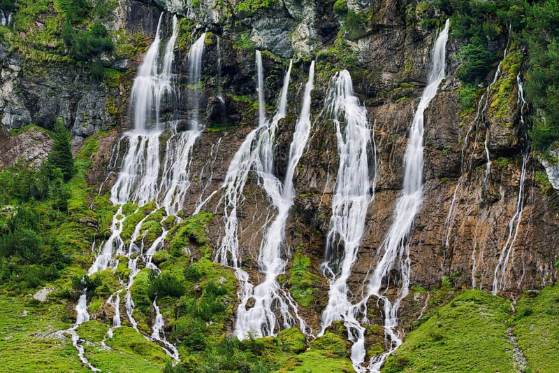 Jungibach Falls in Gental near Engstlenalp, Canton of Bern, Switzerland