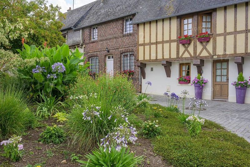 Timbered house on Rue Canterbury, Le Bec-Hellouin, Eure, France