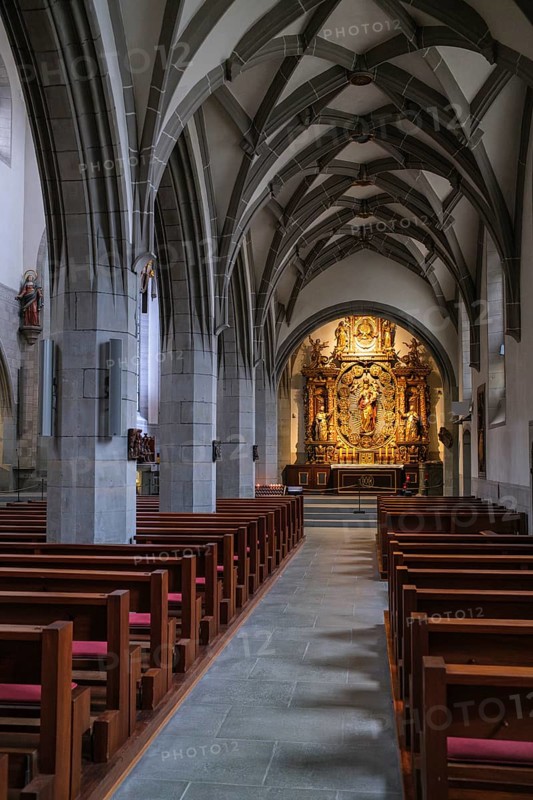 Interior view of Radolfzell Cathedral of Our Lady, Radolfzell am Lake Constance, Konstanz district, Baden-Württemberg, Germany