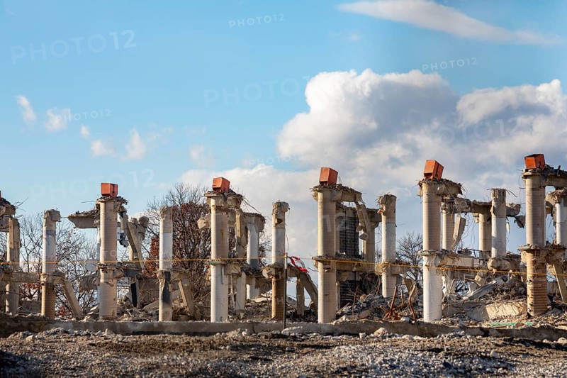 Washington, DC - Demolition of RFK Stadium. The stadium hosted baseball, football, soccer, and other events from 1961 to 2019. It will be replaced by a $3.7 billion stadium for the National Football League's Washington Commanders