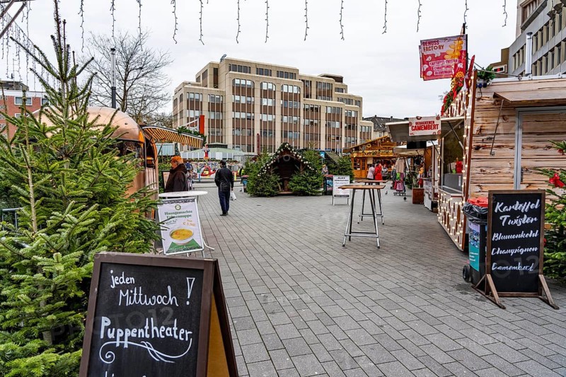Christmas market in downtown Gelsenkirchen, am Neumarkt, Bahnhofsstraße, North Rhine-Westphalia, Germany