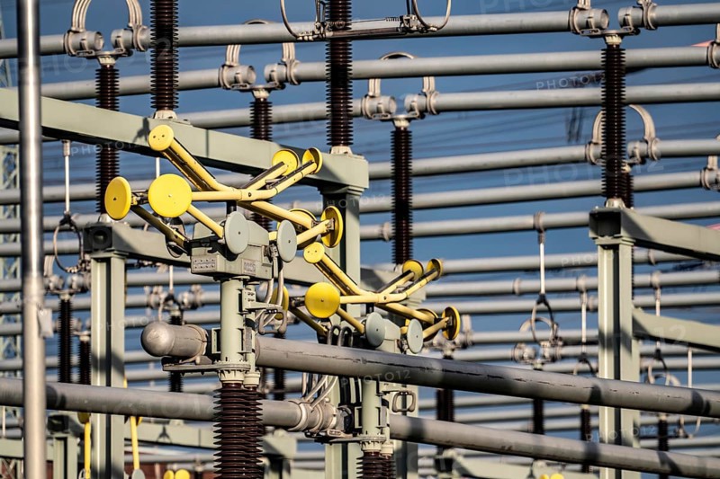 Substation at STEAG coal-fired power plant in Duisburg-Walsum, North Rhine-Westphalia, Germany