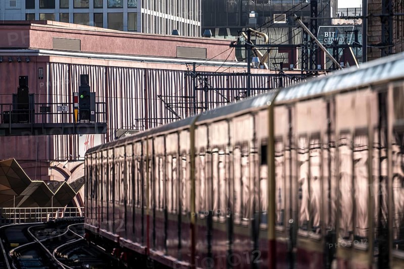 S-Bahn trains on the line, near Tiergarten station, Berlin, Germany
