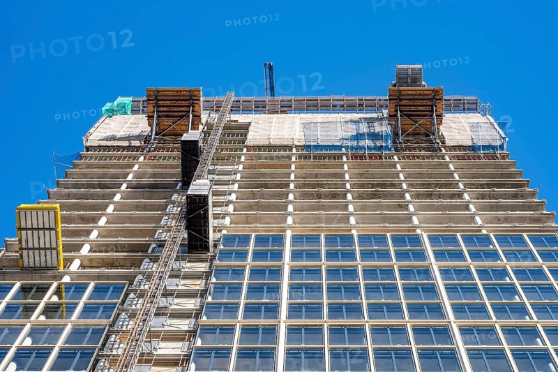 Construction site of the high-rise office building The Berlinian, in the vicinity of Alexanderplatz in Berlin, Germany