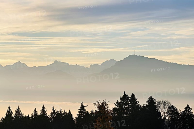Rigi Kulm above the sea of fog, Horben, Lindenberg, Beinwil-Freiamt, Canton, Aargau, Switzerland