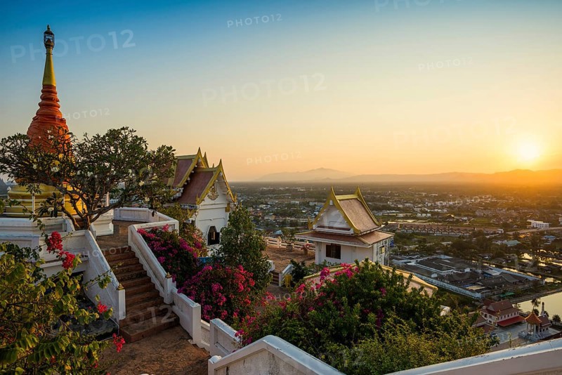 Wat Khao Chong Krachok, sunset, Prachuap Khiri Khan, Prachuap Khiri Khan Province, Central Thailand, Thailand