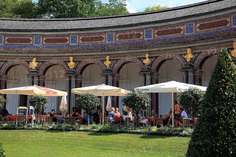 Cafe am Sonnentempel, New Palace, Hermitage in Bayreuth, Upper Franconia, Bavaria, Germany