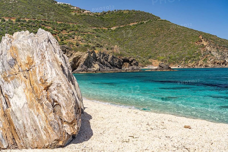 The beach of Kalamos, island of Euboea or Evia, Greece