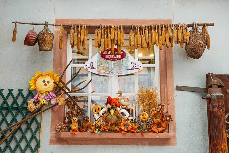 Decoration on a house wall in Riquewihr, Alsace