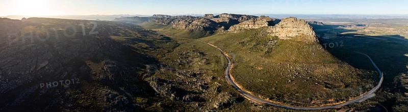 Parkhuispas mountain pass, aerial view of mountains and countryside, Cederberg Mountain Catchment Area, South Africa