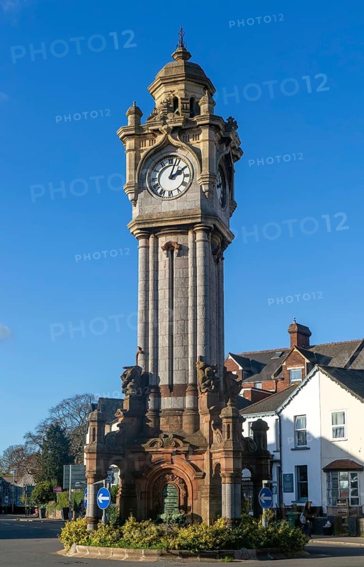 Miles Memorial Clock Tower, Queen Street, Exeter city centre, Devon, England, UK erected 1897