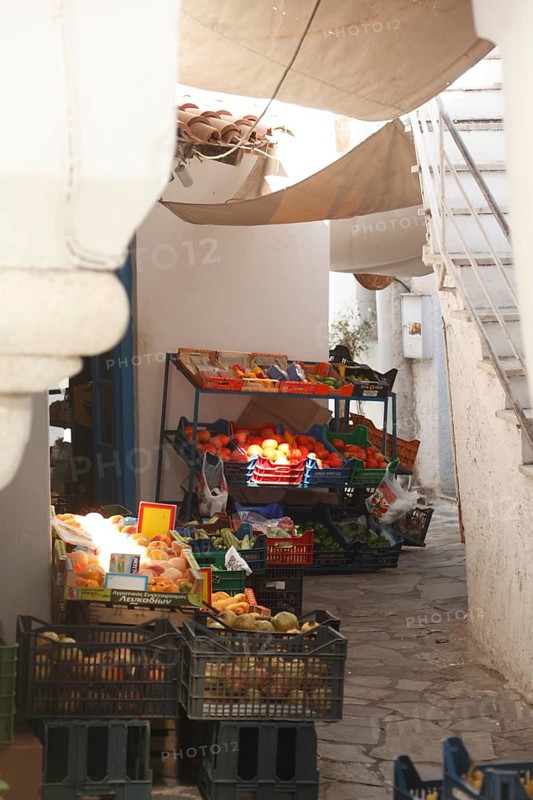 Alley in the old town of Naxos, Cyclades, Greece