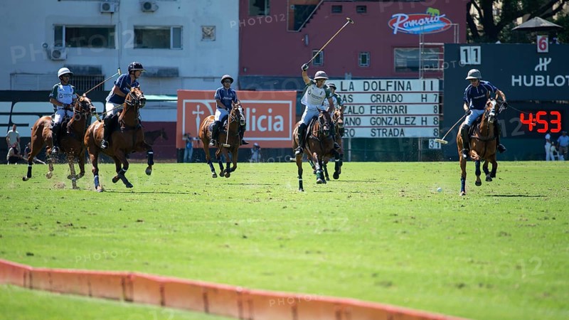 Scene at the 132nd Argentinean Open Polo Championship (Spanish 132nd Abierto Argentino de Polo de Palermo) in the Polo Stadium playing between La Hache Cria y Polo and La Dolfina 2 in Buenos Aires, Argentina