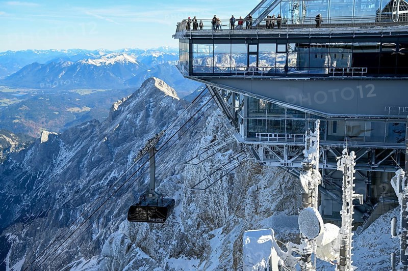Mountain station of the cable car to the Zugspitze (2962 m), German side, Grainau municipality, Garmisch-Partenkirchen district, Bavaria, Germany