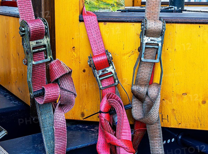 Detailed photo, safety belts for transporting heavy objects, Berlin, Germany