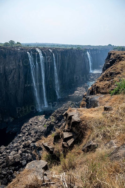 Water plunges into the depths, Victoria Falls and Gorge, Zimbabwe
