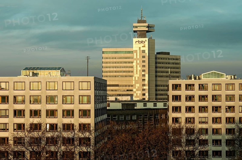 RBB Broadcasting Center, Berlin-Brandenburg Radio, TV, Television Center in Morning Light, Berlin, Germany