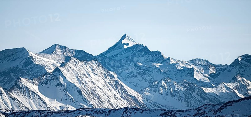 Grossglockner summit in winter, view from Hohe Salve, Tyrol, Austria