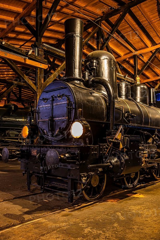 Legendary Austrian Southern Railway No. 415, pulled the court train of Empress Elisabeth, Sissi, Eisenbahnmuseum, Augsburg railway park, administrative district of Swabia, Bavaria, Germany