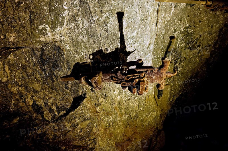 Old drilling machine, salt mine, Bex, Canton of Vaud, Switzerland