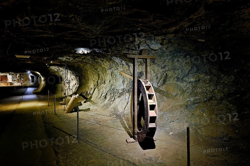 Old tools for salt production on display, salt mine, Bex, Canton of Vaud, Switzerland