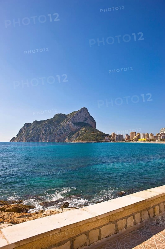 La Fossa-Levante Beach, Penon de Ifach landmark, Calpe Valencia, Costa Blanca, Spain