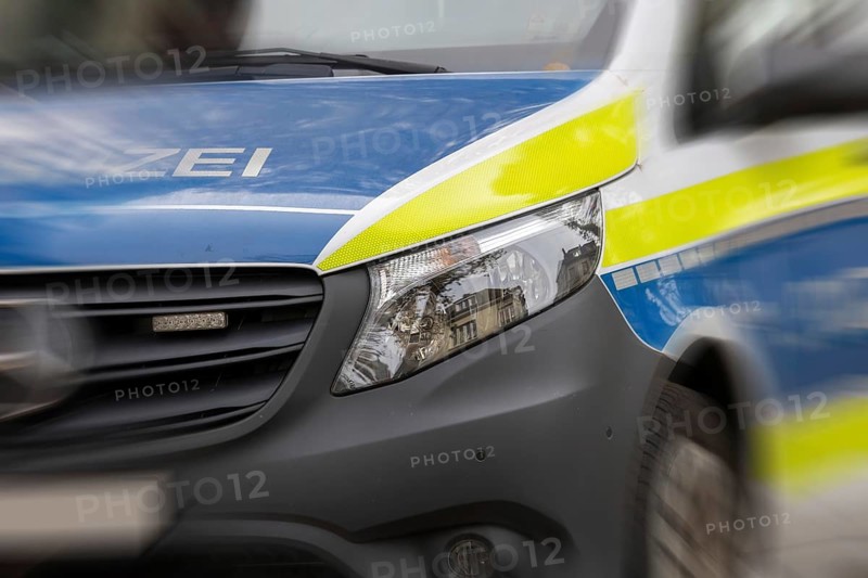 Close-up of a police vehicle as a symbol of a police operation