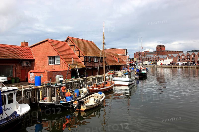 The Old Harbour in Wismar, Nordwestmecklenburg district, Mecklenburg-Vorpommern, Germany