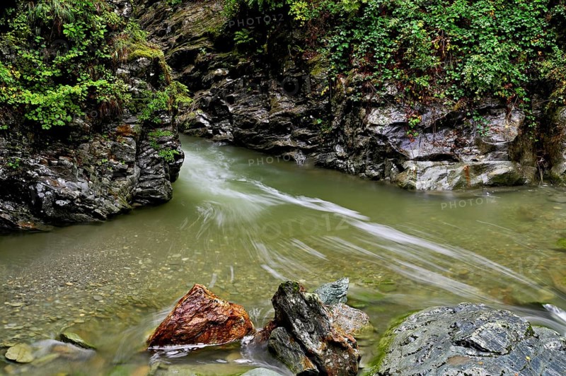 Diosaz mountain river in the gorge, Gorges de la Diosaz, Les Houches, Chamonix-Mont-Blanc, Haute-Savoie, France