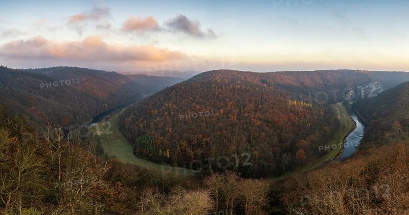Sunrise, morning mood, autumn landscape, river loop, river Thaya, Thaya Valley National Park, Lower Austria, Austria